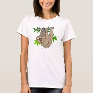 Drawing of a Sloth Hanging Upside Down T-Shirt