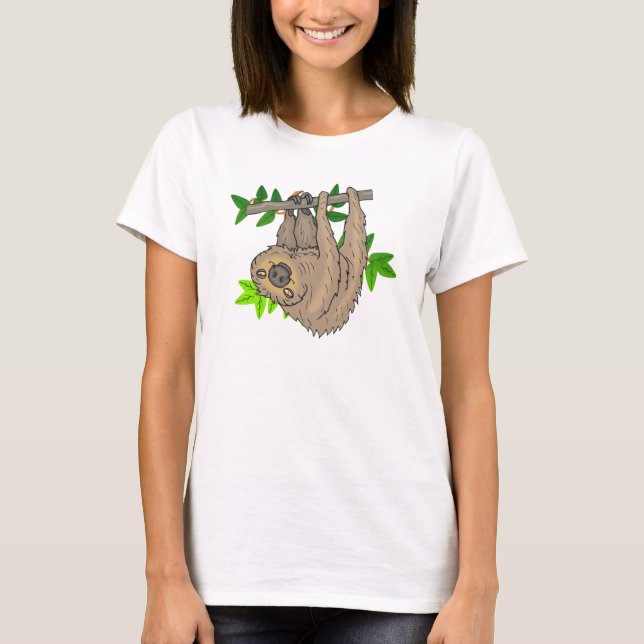 Drawing of a Sloth Hanging Upside Down T-Shirt (Front)