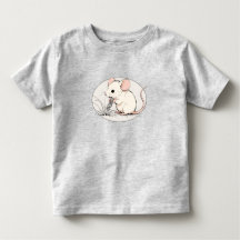 Drawing of a White Mouse nibbling Wheat Grains