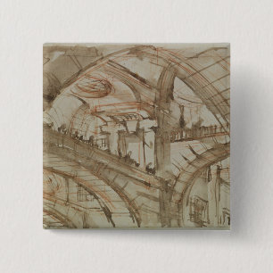 Drawing of an Imaginary Prison 15 Cm Square Badge