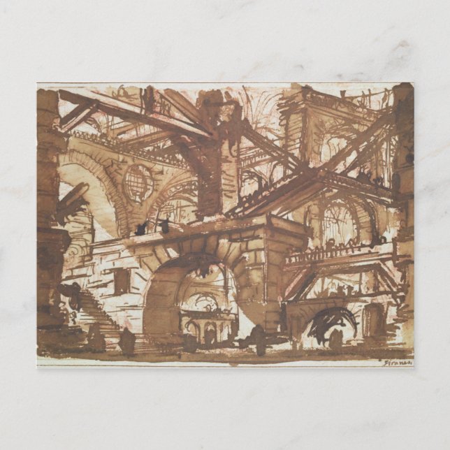 Drawing of an Imaginary Prison Postcard (Front)