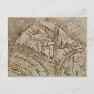 Drawing of an Imaginary Prison Postcard