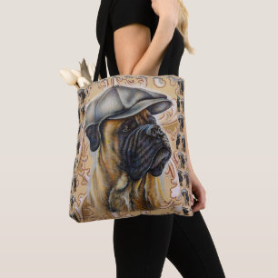 Drawing of Boxer Dog Animal Art on Tote Bag