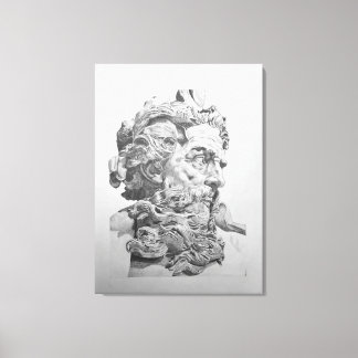 Drawing of Bust of Neptune (Lambert-Sigisbert) Canvas Print