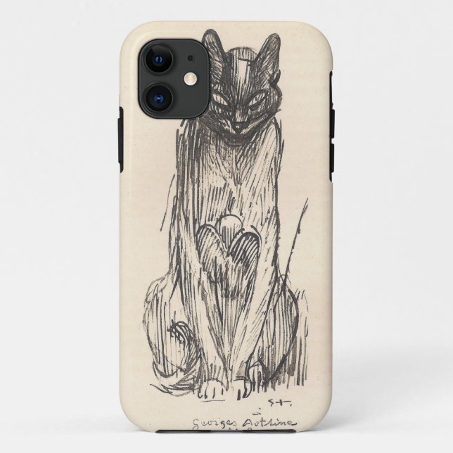 Drawing of Cat by Alexandre Steinlen Case-Mate iPhone Case (Back)