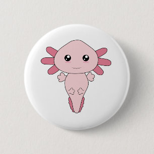 Drawing Of Cool Pink Axolotl 6 Cm Round Badge