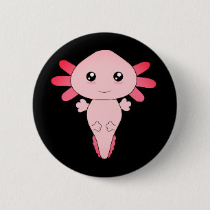 Drawing Of Cool Pink Axolotl 6 Cm Round Badge