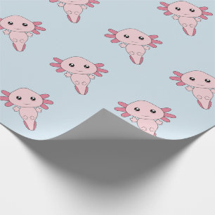 Drawing Of Cool Pink Axolotl Wrapping Paper
