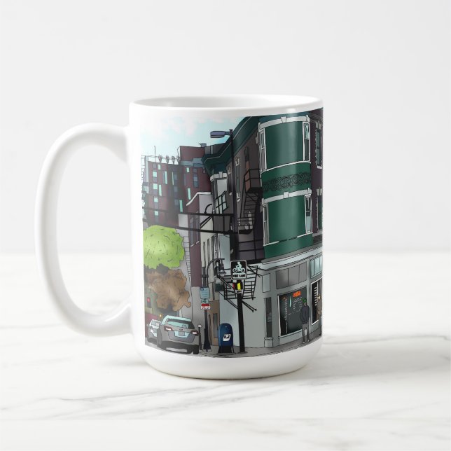 Drawing of Downtown Madison, Wisconsin Coffee Mug (Left)