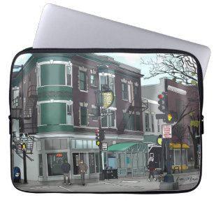 Drawing of Downtown Madison, Wisconsin Laptop Sleeve