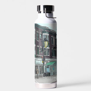 Drawing of Downtown Madison, Wisconsin Water Bottle