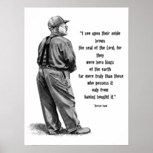Drawing of Farmer: Quote About Farmers Poster
