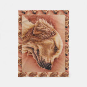 Drawing of Golden Retriever on Blanket