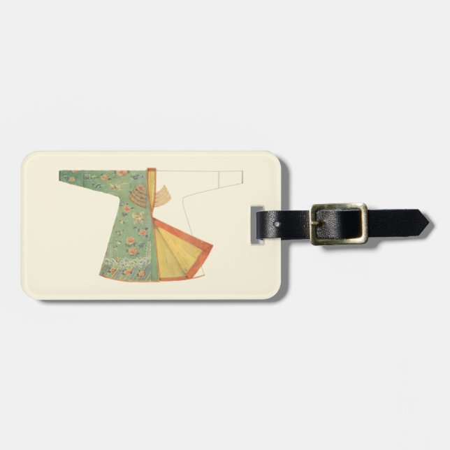 Drawing of Half-Finished Kimono Luggage Tag (Front Horizontal)