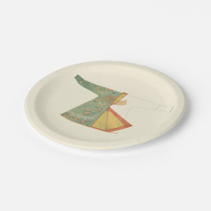 Drawing of Half-Finished Kimono Paper Plate