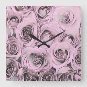Drawing of pink roses Acrylic Wall Clock