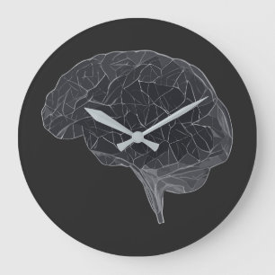 Drawing of Polygonal Brain - Neural Network Large Clock