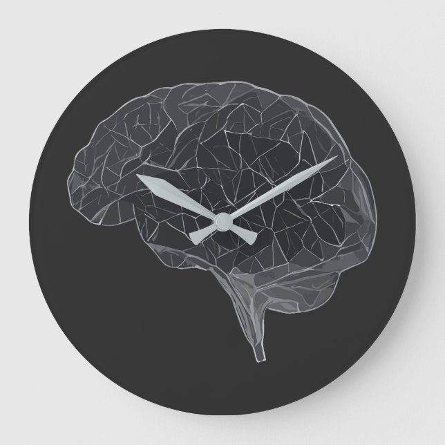 Drawing of Polygonal Brain - Neural Network Large Clock (Front)