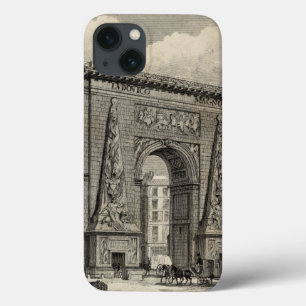 Drawing of Porte Saint-Denis Monument iPhone 13 Case