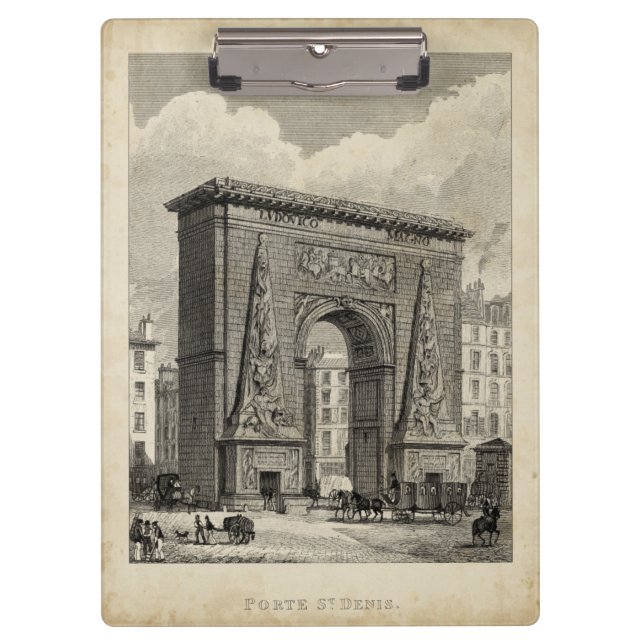 Drawing of Porte Saint-Denis Monument Clipboard (Front)