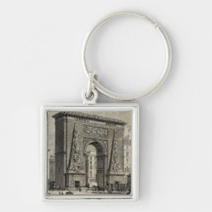 Drawing of Porte Saint-Denis Monument Key Ring