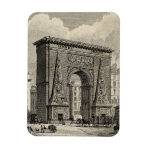 Drawing of Porte Saint-Denis Monument Magnet