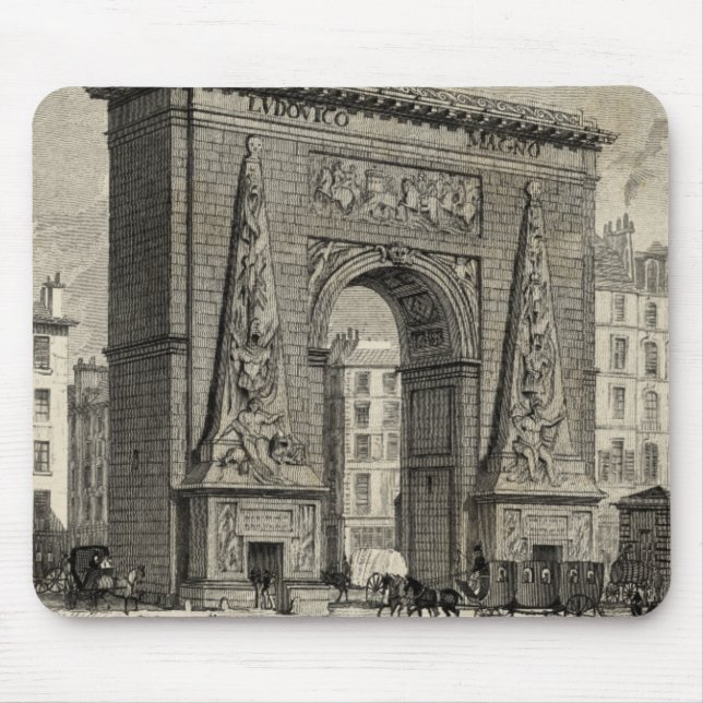 Drawing of Porte Saint-Denis Monument Mouse Mat (Front)