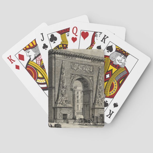 Drawing of Porte Saint-Denis Monument Playing Cards (Back)