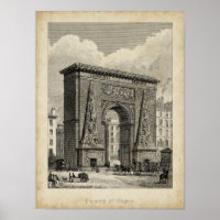 Drawing of Porte Saint-Denis Monument