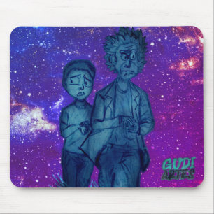 Drawing of R&M by hand. GudiArtes Mouse Mat