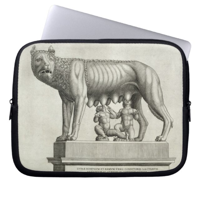Drawing of the Etruscan bronze of the she-wolf suc Laptop Sleeve (Front)