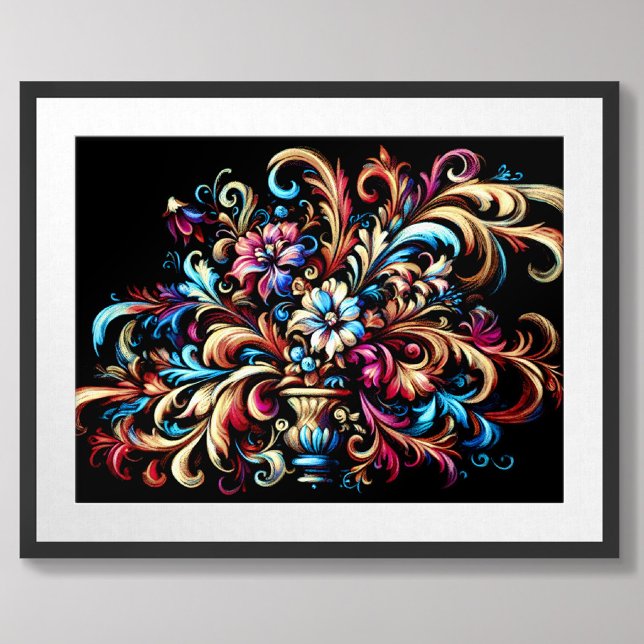 Drawing Pastel Abstract Floral Flourish Poster (Creator Uploaded)