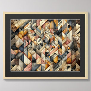 Drawing Pastel Abstract Modern Design Poster