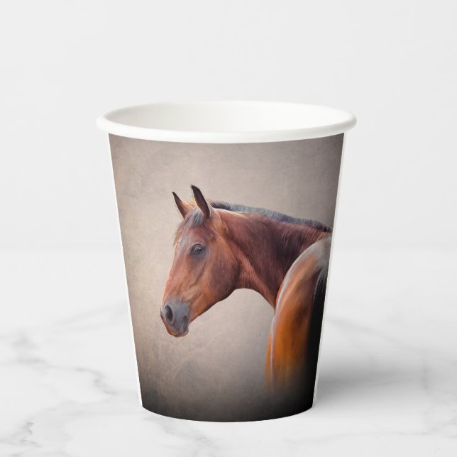Drawing portrait  horse paper cups (Front)