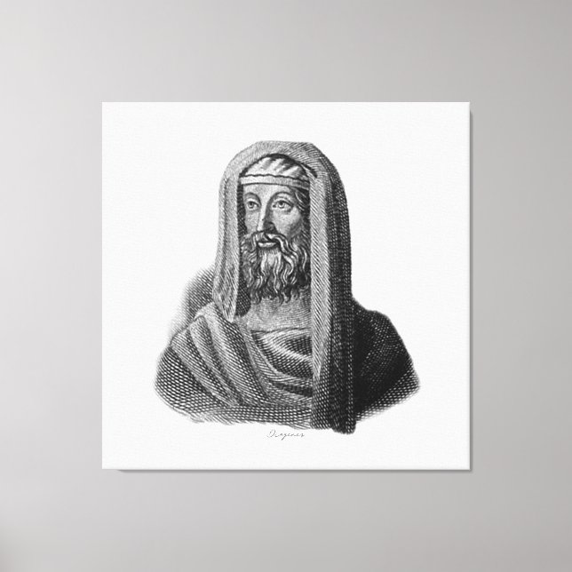 Drawing Portrait of Greek Philosopher Diogenes Canvas Print (Front)