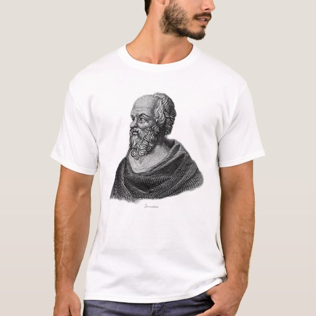 Drawing Portrait of Greek Philosopher Socrates T-Shirt (Front)