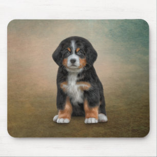 Drawing puppy Bernese Mountain Dog Mouse Mat