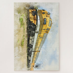 Drawing/Sketch of a Diesel Locomotive/Train Jigsaw Puzzle