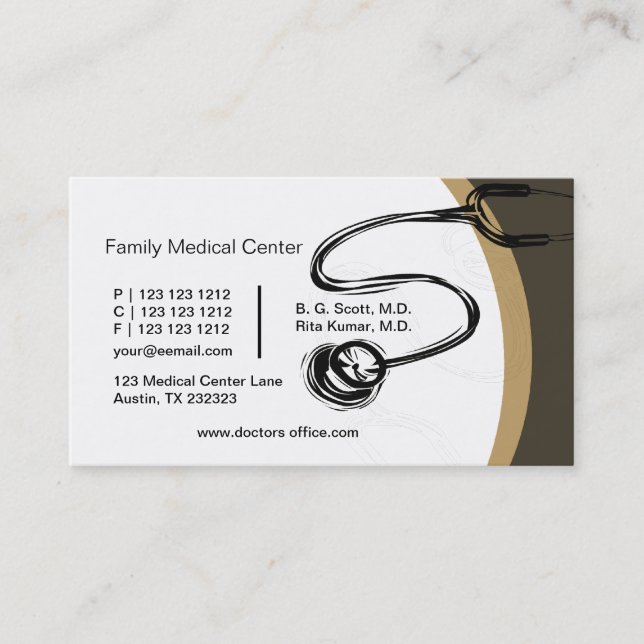 Drawing Stethoscope Doctors - Medical Appointment Card (Front)