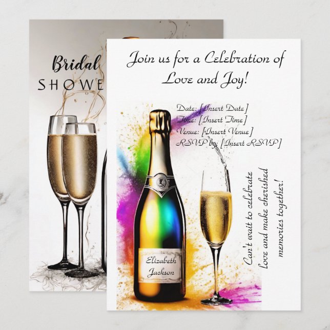  Drawing the Elegance of bridal shower Invitation (Front/Back)
