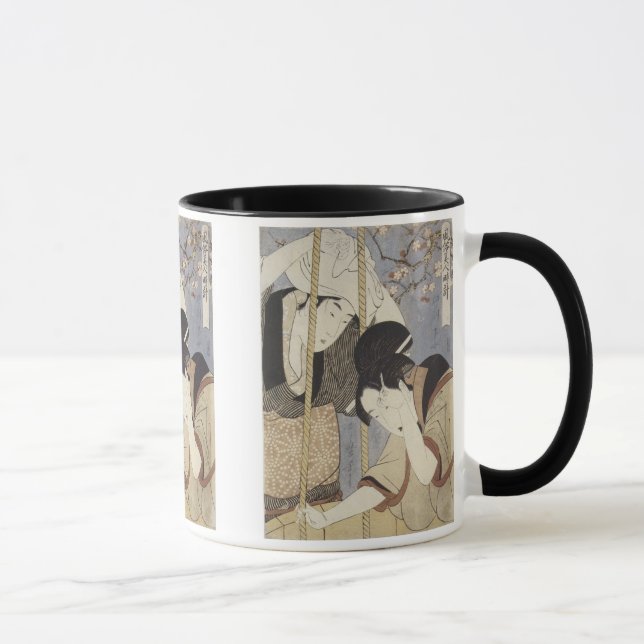Drawing Water for Breakfast, Utamaro, 1795 Mug (Right)