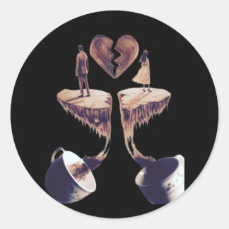 Drawing with coffee coffee drawing classic round sticker