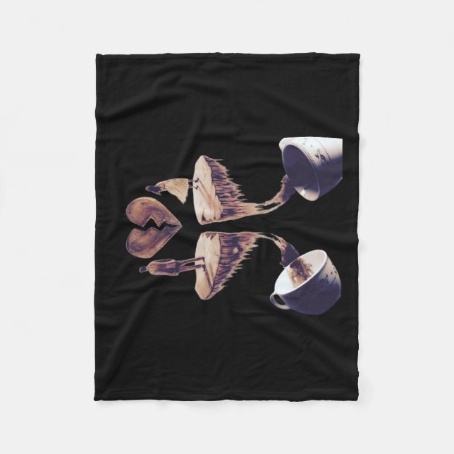 Drawing with coffee coffee drawing  fleece blanket (Front)