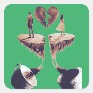 Drawing with coffee coffee drawing square sticker