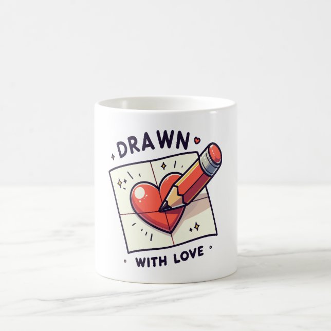 Drawing with love coffee mug (Center)