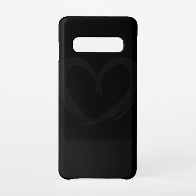Drawn black romantic heart samsung galaxy case (Back)