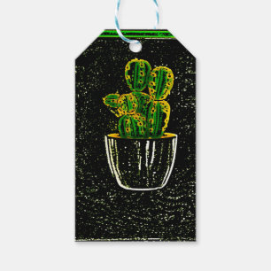 Drawn cactus gift tags