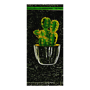 Drawn cactus rack card