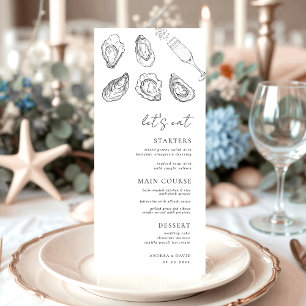 Drawn Champagne Oysters Let's Eat White Wedding Menu
