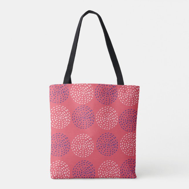 Drawn Circle Pattern Geometric Art Geometric Photo Tote Bag (Back)